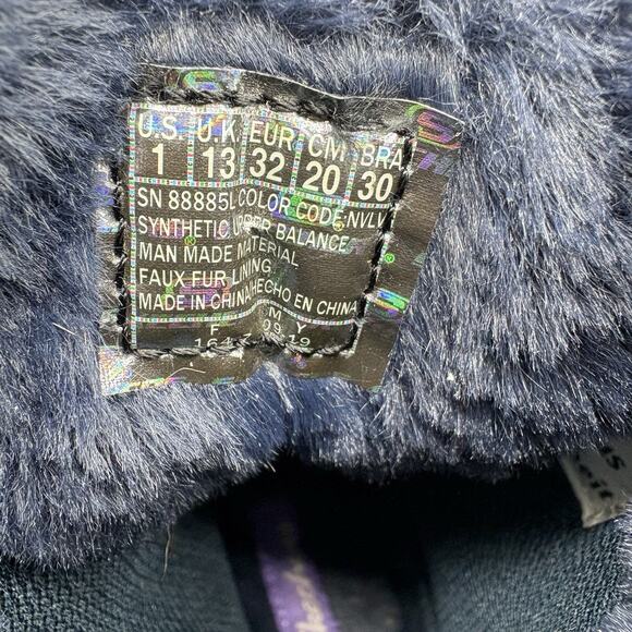 Skechers Boots Little Girls Size‎ 1 Cold Weather Winter Snow Navy Purple 88885L - Picture 2 of 9